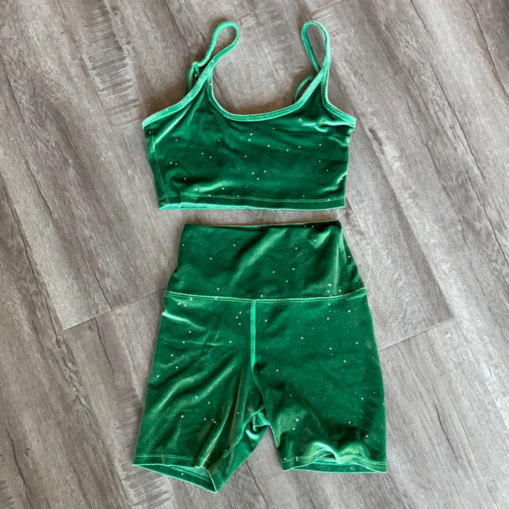 Green glitter set